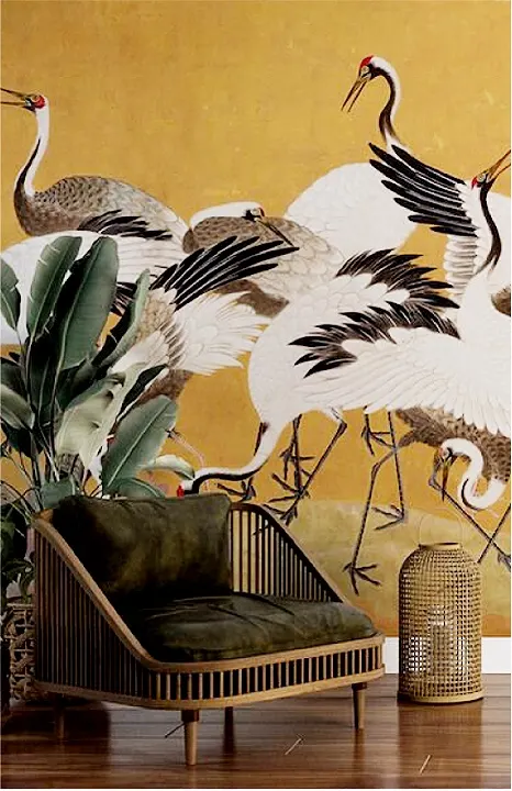 Liing Room Crane Birds